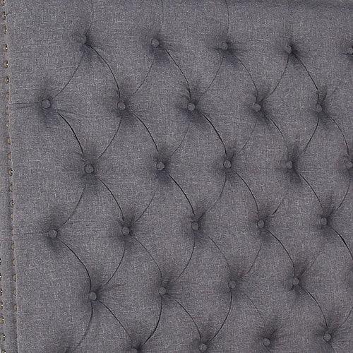 Bed Head Double Size French Provincial Headboard Upholsterd Fabric Charcoal - Mekamart Australia
