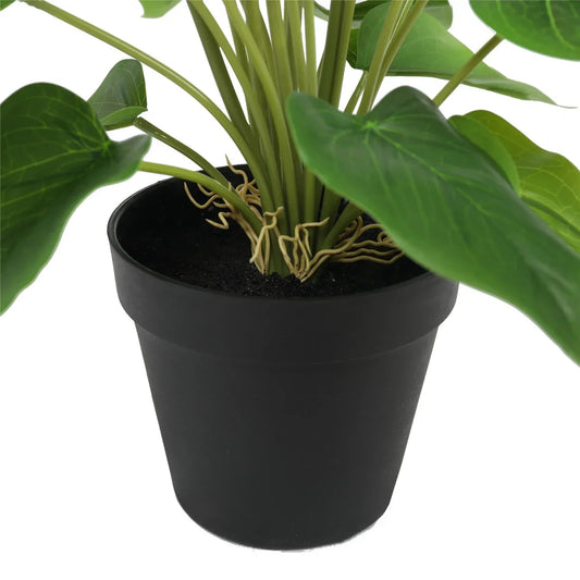Artificial Flowering White & Orange Peace Lily / Calla Lily Plant 50cm - Mekamart Australia