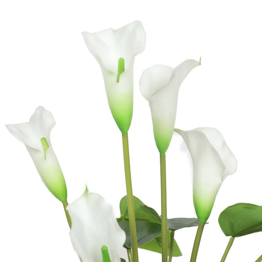 Artificial Flowering White Peace Lily / Calla Lily Plant 50cm - Mekamart Australia