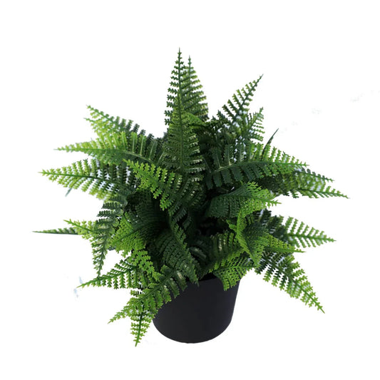 Small Potted Artificial Persa Boston Fern Plant UV Resistant 20cm - Mekamart Australia