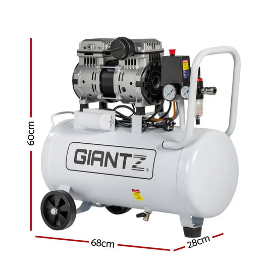 Giantz 30L Air Compressor Quiet 0.75HP Oil-Free Portable Tyre Inflator 40L/Min - Mekamart Australia
