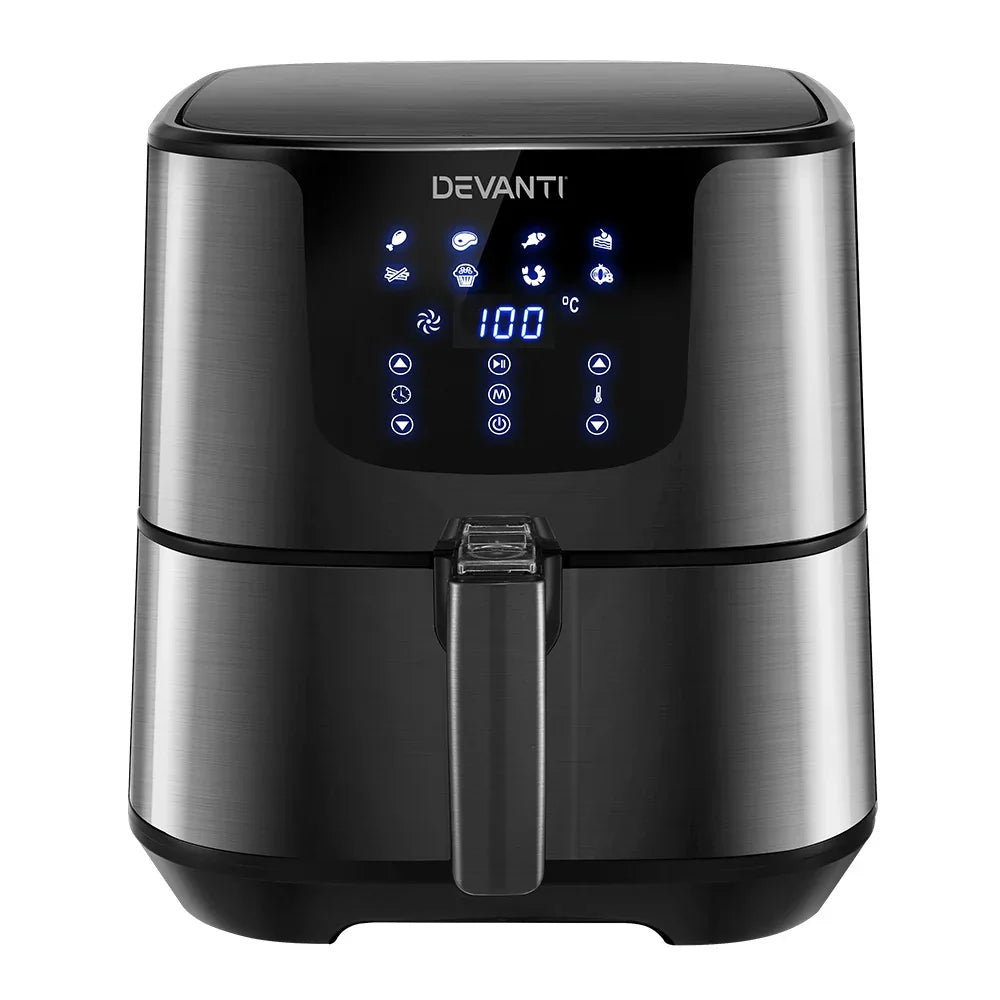 Devanti Air Fryer 7L LCD Fryers Black - Mekamart Australia