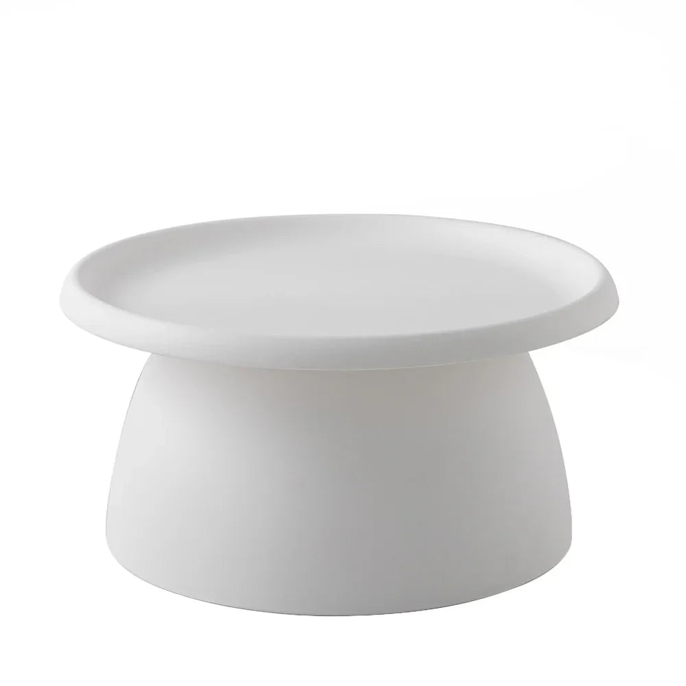 Artiss Coffee Table Round 71CM Plastic White - Mekamart Australia