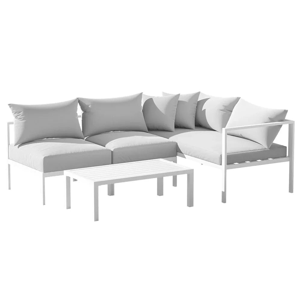 Gardeon 4 Seater Outdoor Sofa Set Aluminium Lounge Setting - Mekamart Australia