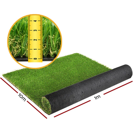 Prime Turf Artificial Grass 40mm 2mx5m Synthetic Fake Lawn Turf Plastic Plant 4-coloured - Mekamart Australia