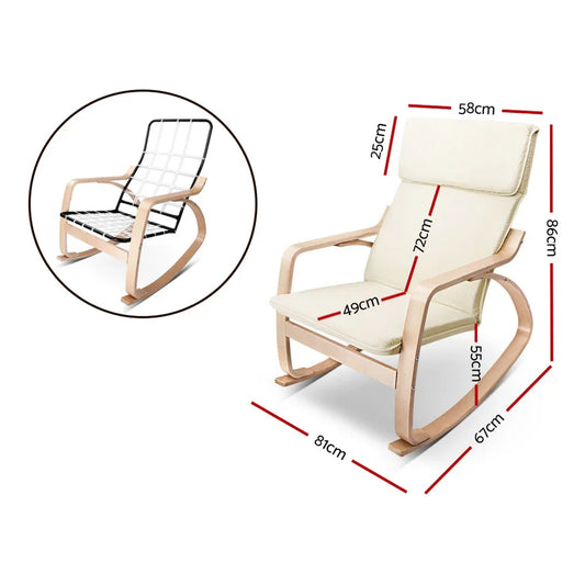 Artiss Rocking Armchair Nursing Bentwood Aero