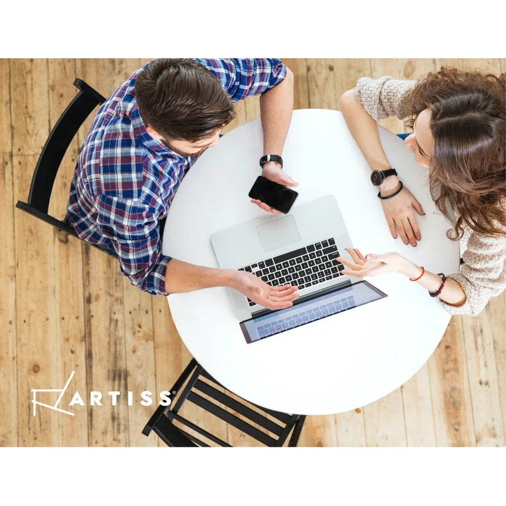 Artiss Dining Table Round White 4 Seater 90CM - Mekamart Australia