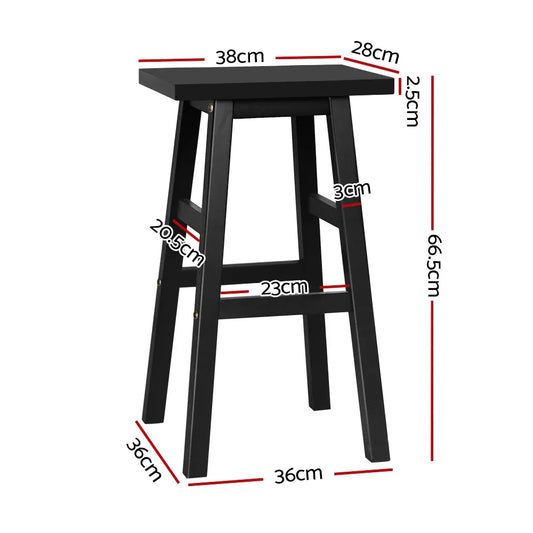 Artiss Bar Stools Kitchen Counter Stools Wooden Chairs Black x4 - Mekamart Australia