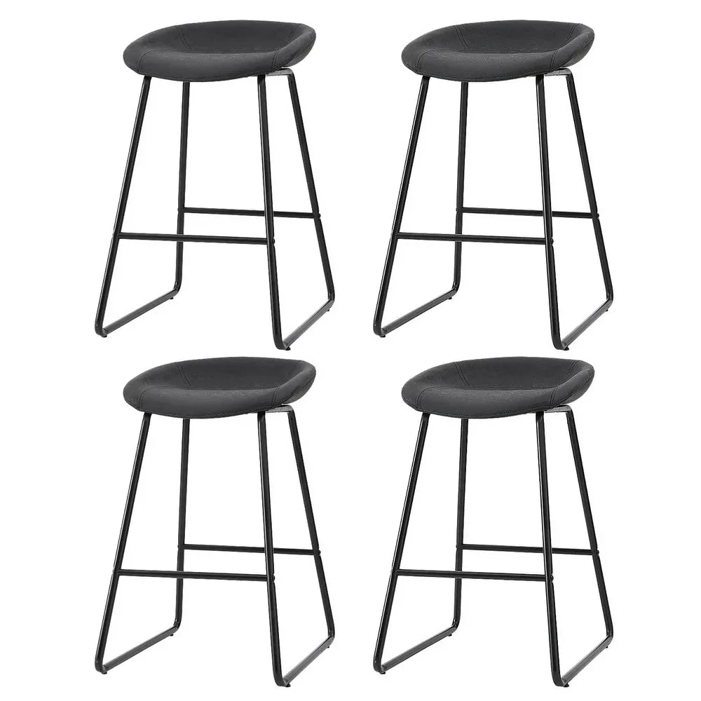 Artiss 4x Bar Stools Kitchen Dining Chairs Counter Stool PU Leather Metal - Mekamart Australia