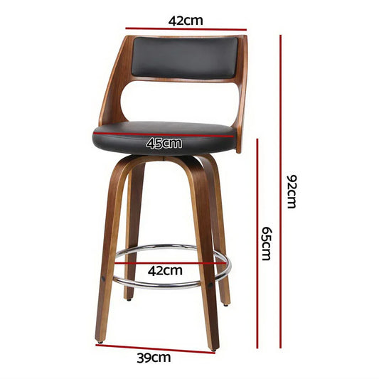 Artiss 4x Bar Stools Swivel Leather Chair 65cm - Mekamart Australia