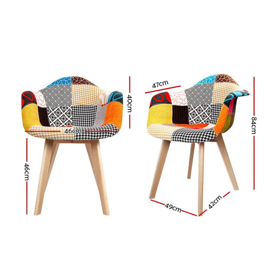 Artiss Dining Chairs Set of 2 Fabric Retro Replica DSW - Mekamart Australia