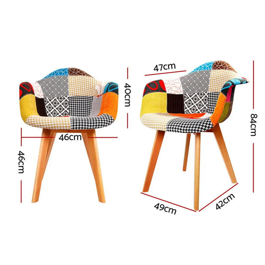 Artiss Dining Chairs Set of 4 Fabric Retro Replica DSW - Mekamart Australia