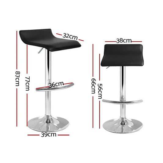 Artiss 4x Bar Stools Adjustable Gas Lift Chairs Black - Mekamart Australia