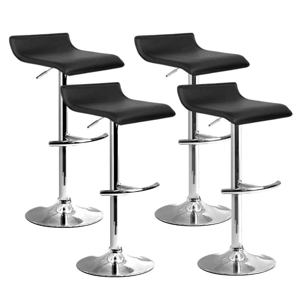 Artiss 4x Bar Stools Adjustable Gas Lift Chairs Black - Mekamart Australia