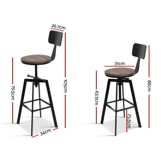 Artiss Bar Stools Kitchen Counter Chairs Vintage Metal Chairs - Mekamart Australia