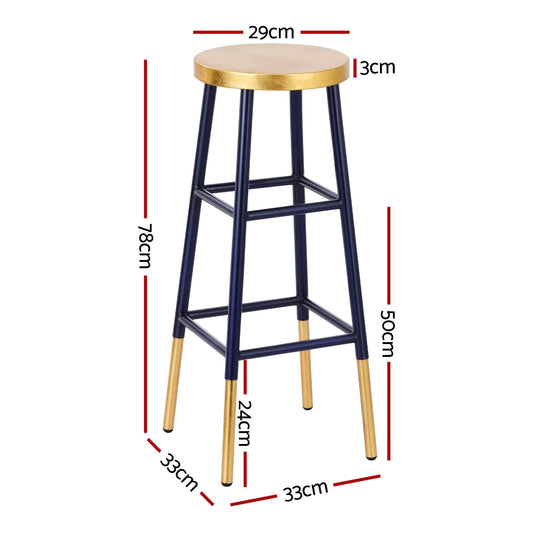 Artiss Bar Stools Metal Gold Navy - Mekamart Australia