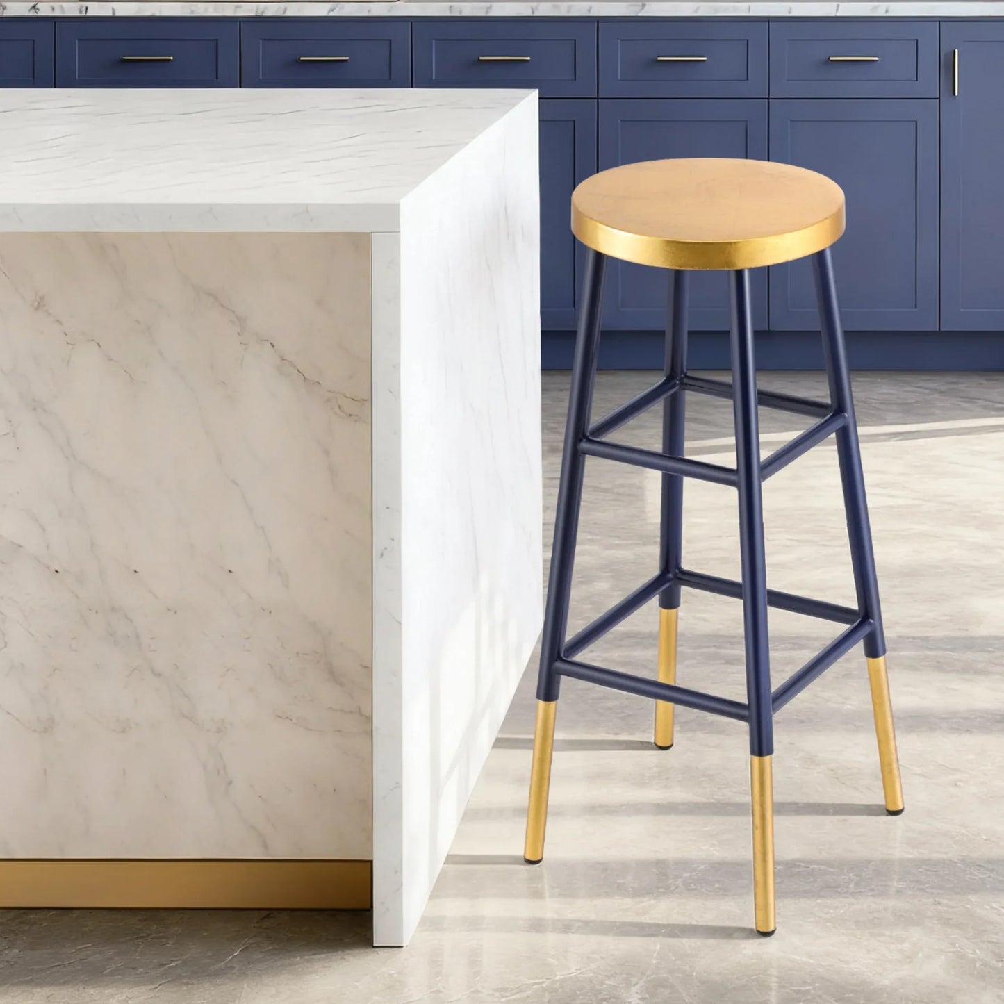 Artiss Bar Stools Metal Gold Navy - Mekamart Australia