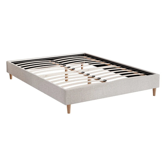 Artiss Bed Frame Queen Size Beige ZORA - Mekamart Australia