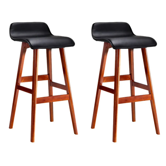 Artiss 2x Bar Stools Wooden Stool Black - Mekamart Australia