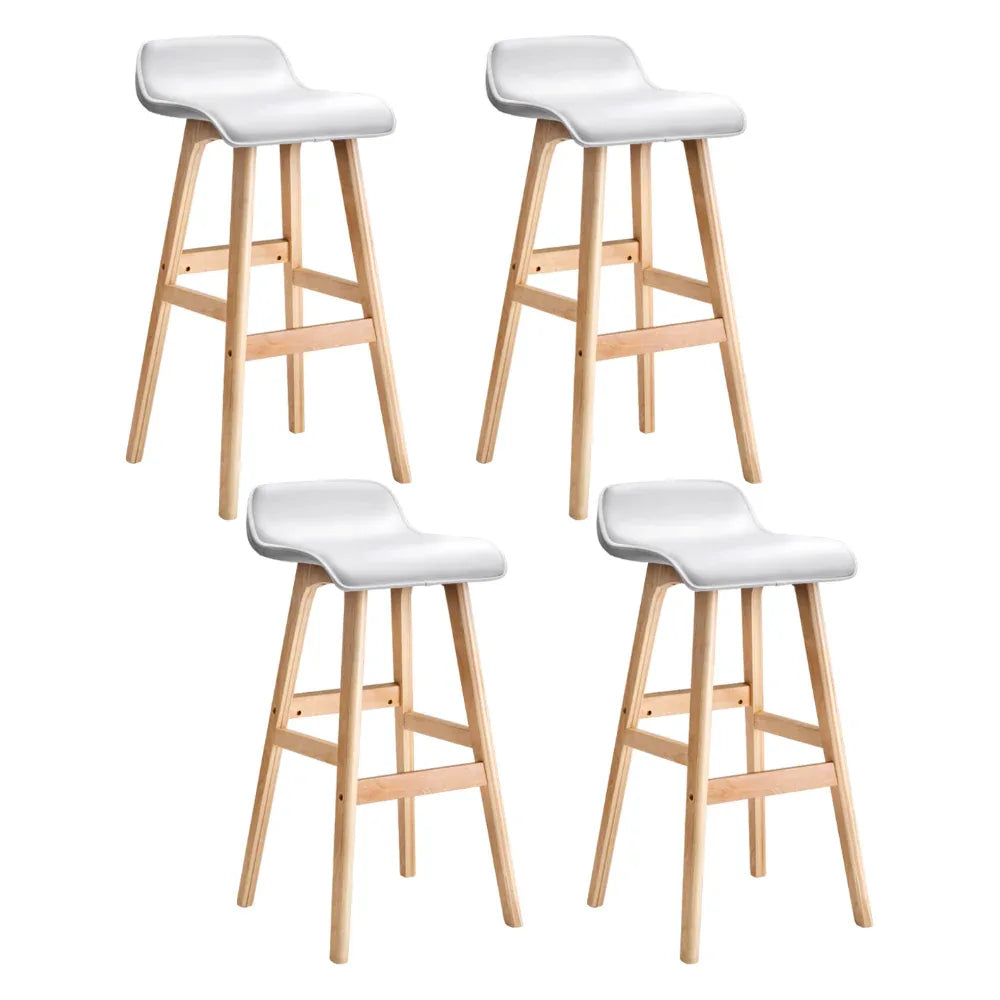 Artiss 4x Bar Stools Wooden Stool White - Mekamart Australia