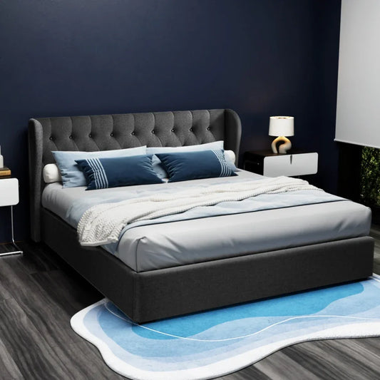 Artiss Bed Frame King Size Gas Lift Charcoal ISSA - Mekamart Australia