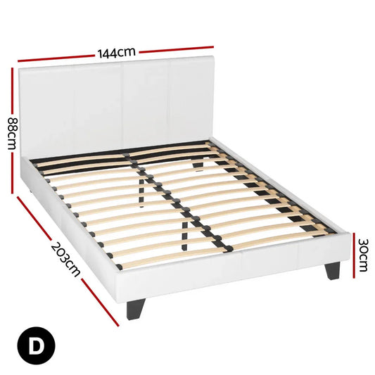 Artiss Bed Frame Double Size White NEO - Mekamart Australia