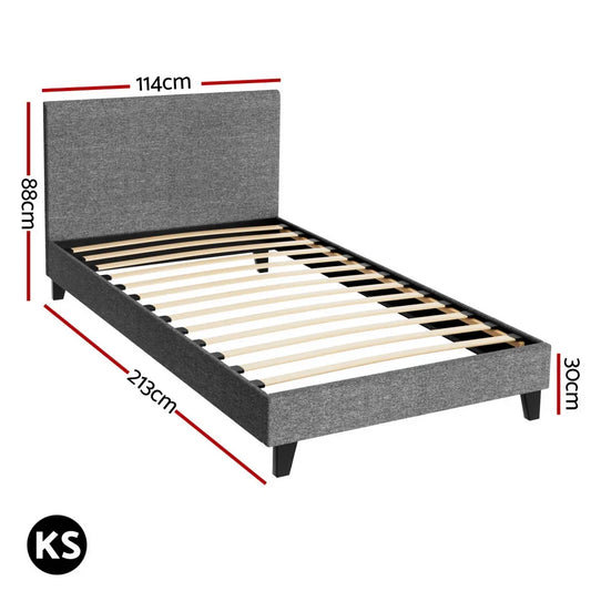 Artiss Bed Frame King Single Size Grey NEO - Mekamart Australia