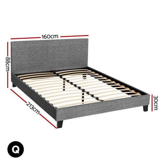Artiss Bed Frame Queen Size Grey NEO - Mekamart Australia