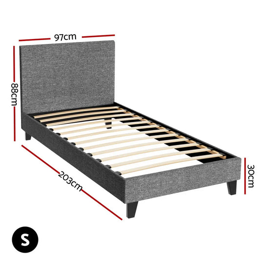 Artiss Bed Frame Single Size Grey NEO - Mekamart Australia