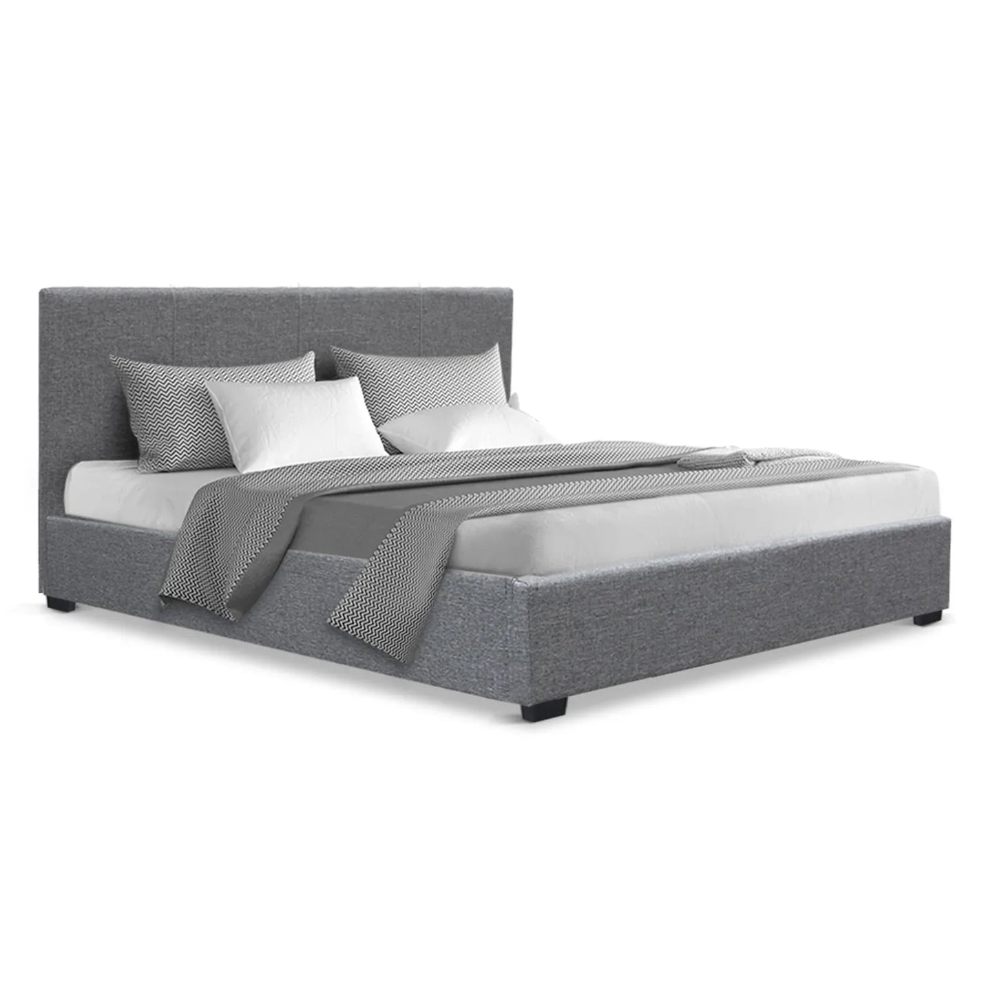 Artiss Bed Frame Double Size Gas Lift Grey NINO - Mekamart Australia