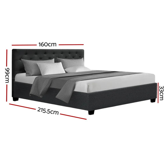 Artiss Bed Frame Queen Size Gas Lift Charcoal VILA - Mekamart Australia