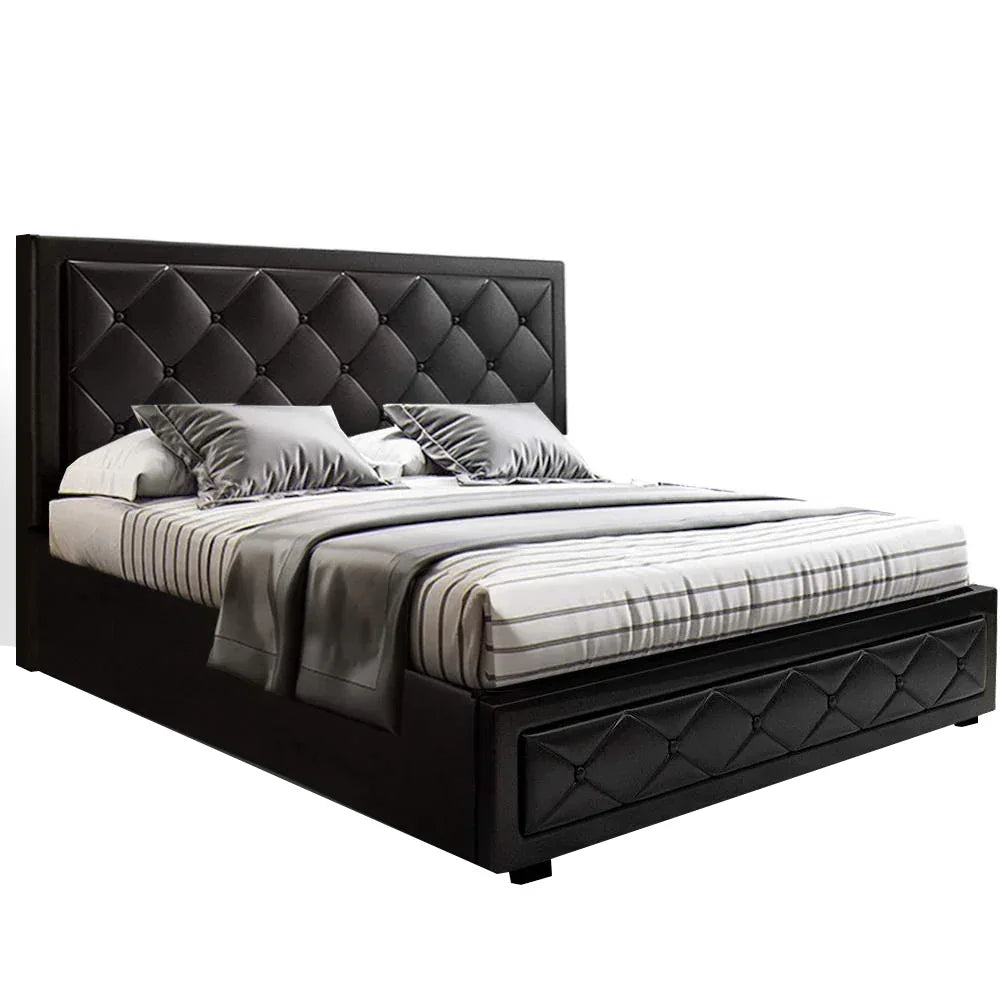 Artiss Bed Frame Double Size Gas Lift Black TIYO - Mekamart Australia