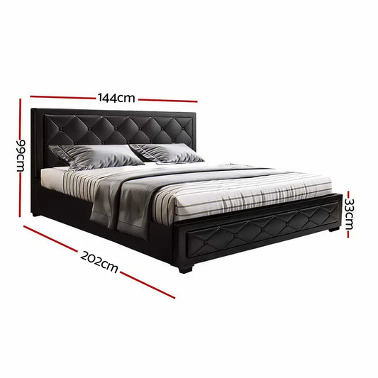 Artiss Bed Frame Double Size Gas Lift Black TIYO - Mekamart Australia