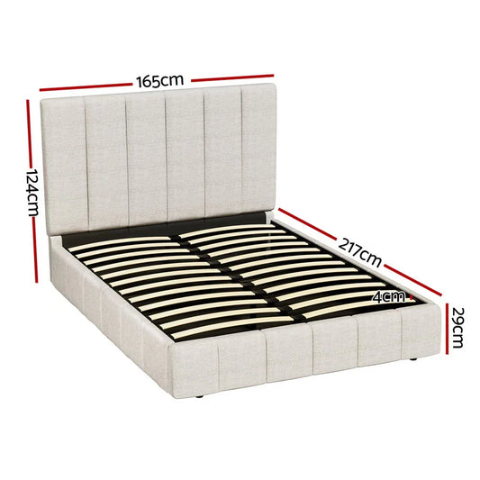 Artiss Bed Frame Queen Size Beige TETTE - Mekamart Australia