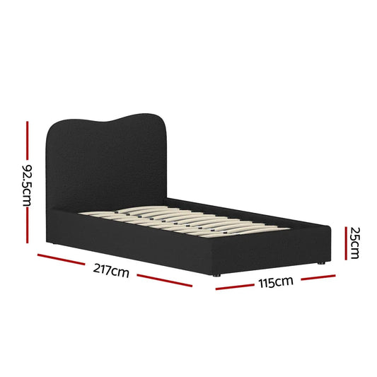 Artiss Bed Frame King Single Size Boucle DARA - Mekamart Australia