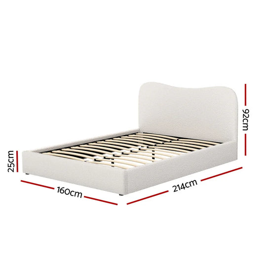 Artiss Bed Frame Queen Size Boucle DARA - Mekamart Australia