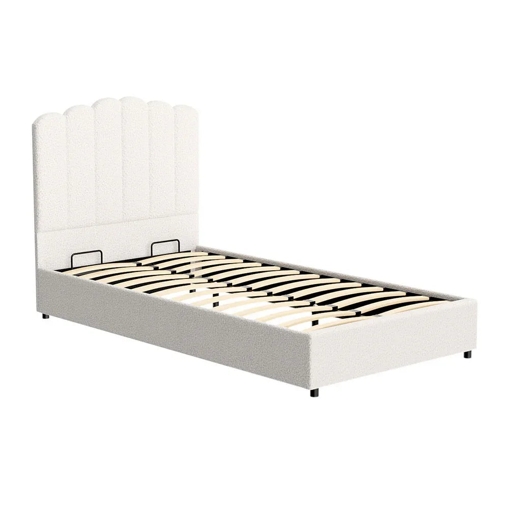 Artiss Bed Frame King Single Size Boucle FION - Mekamart Australia