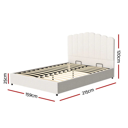 Artiss Bed Frame Queen Size Boucle FION - Mekamart Australia