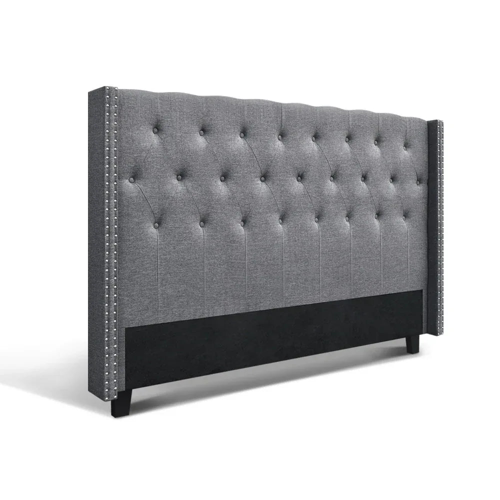 Artiss Bed Head Headboard King Size Fabric - LUCA Grey