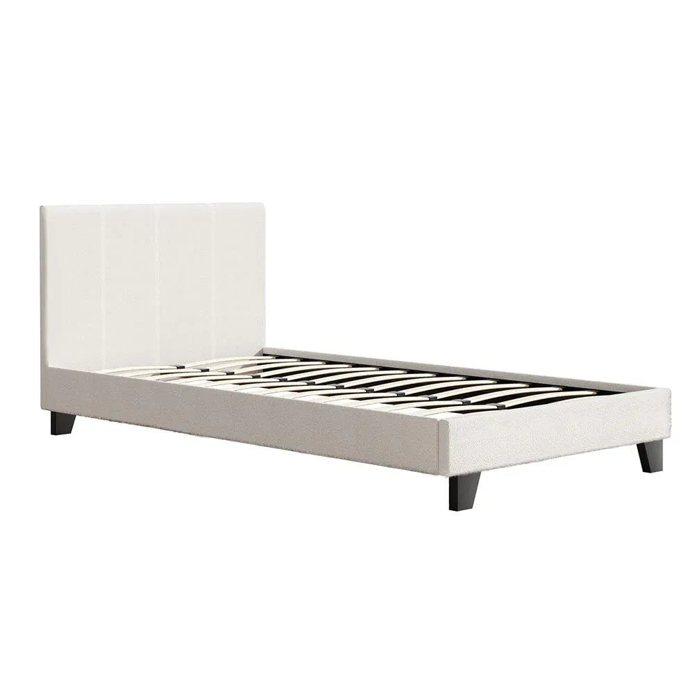 Artiss Bed Frame King Single Size Boucle NEO - Mekamart Australia