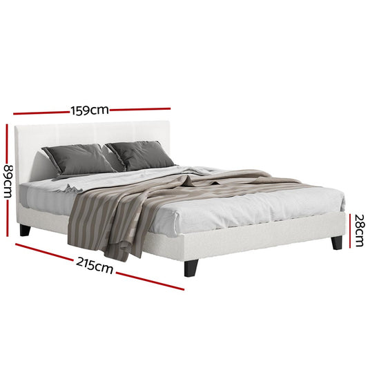 Artiss Bed Frame Queen Size Boucle NEO - Mekamart Australia