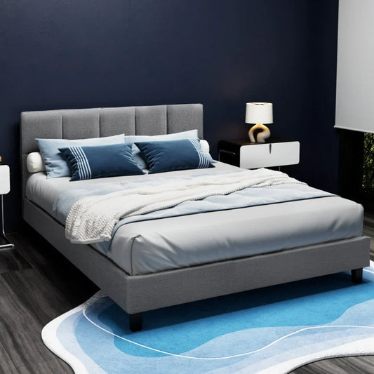 Artiss Bed Frame Queen Size Grey TINO - Mekamart Australia