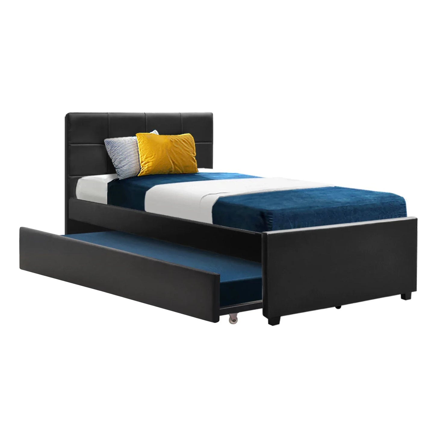 Artiss Bed Frame King Single Size Trundle Daybed Black - Mekamart Australia