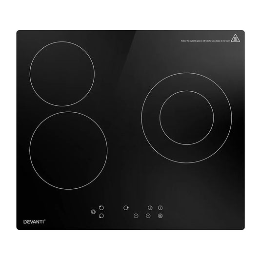 Devanti Electric Ceramic Cooktop 60cm Kitchen Cooker 4 Burner Hob Touch Control 5200W - Mekamart Australia