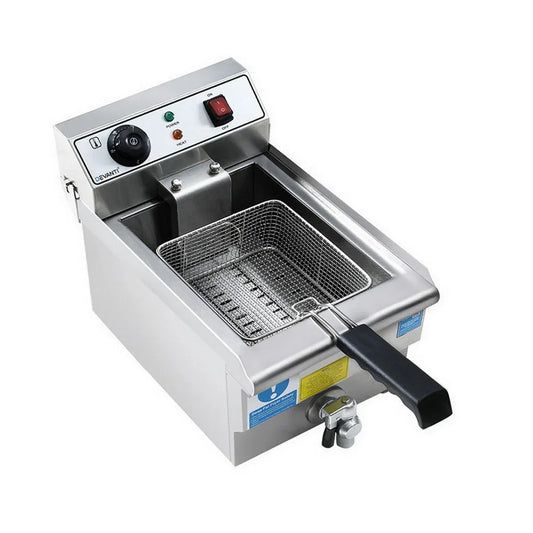Devanti 3000W Electric Deep Fryer 10L Stainless Steel Fryer w/ Basket & Lid - Mekamart Australia