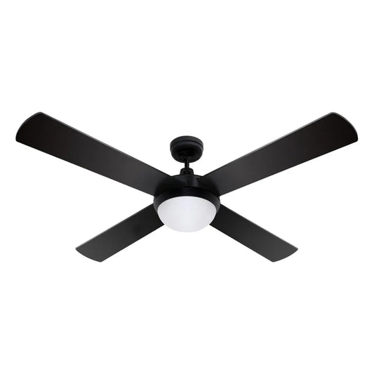 Devanti 52'' Ceiling Fan DC Motor w/Light w/Remote - Black - Mekamart Australia