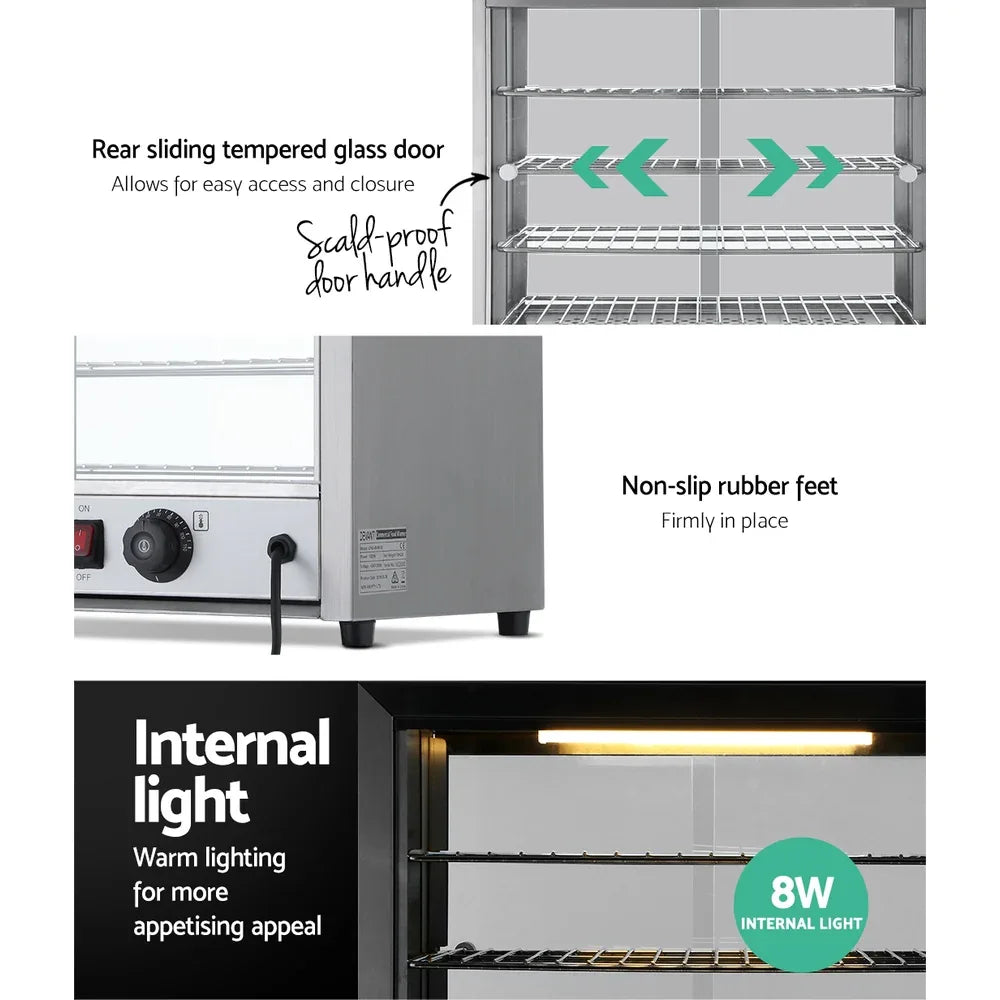 Devanti Commercial Food Warmer Hot Display Showcase Cabinet 54cm - Mekamart Australia
