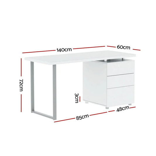 Artiss Computer Desk Drawer White 140CM - Mekamart Australia