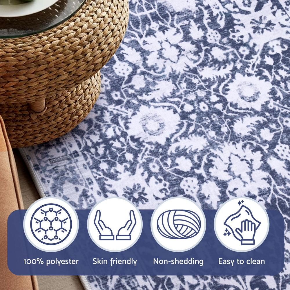 Artiss Floor Rug 240X340cm Soft Velvet Washable Modern Area Rug Floor Carpet Mat