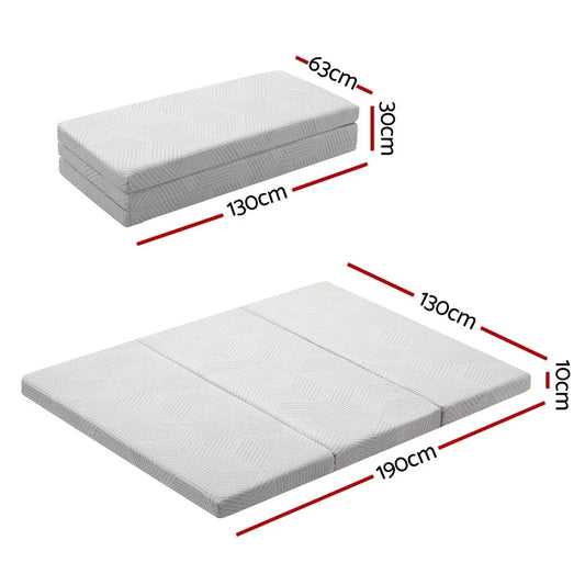 3-Foldable Mattress Giselle Folding Foam Double - Mekamart Australia